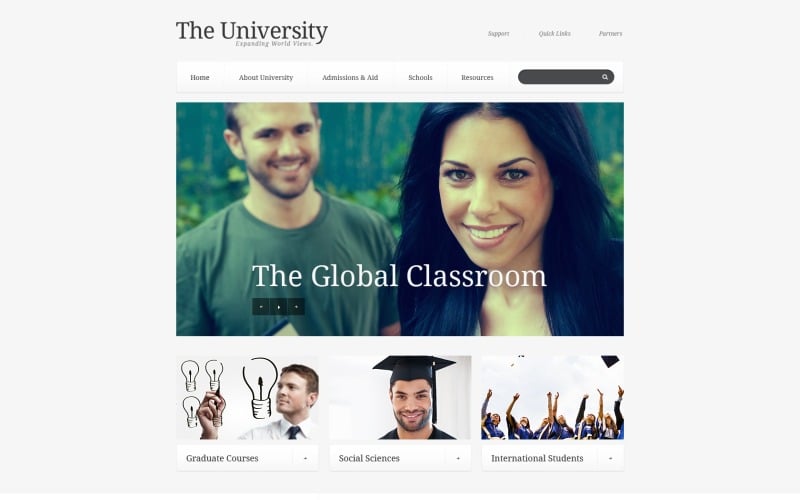 Modèle de site Web réactif de l'université