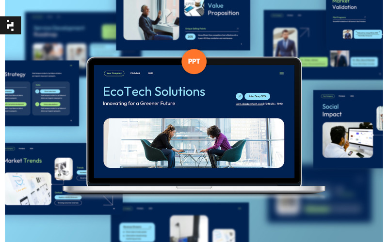 Marine Corporate Pitch Deck PowerPoint
