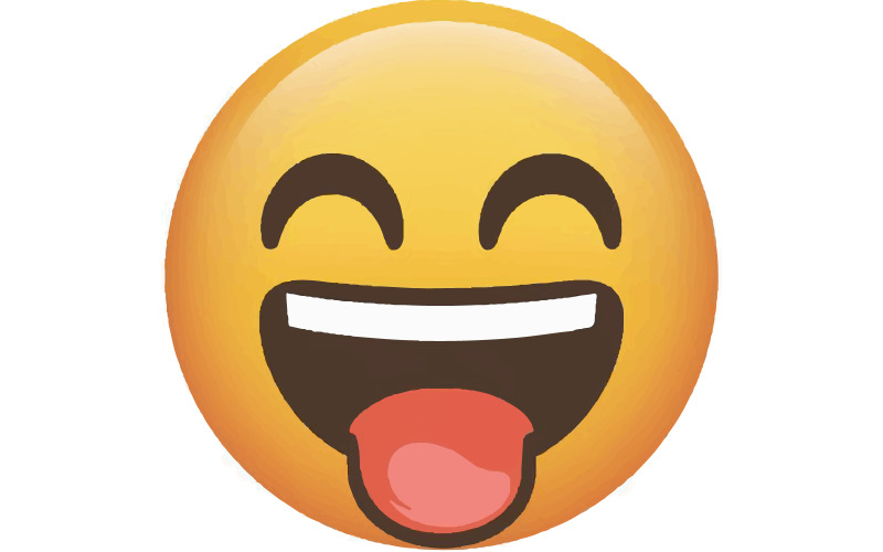 Śmiejąc się emoji kolorowa sylwetka wektor ilustracja