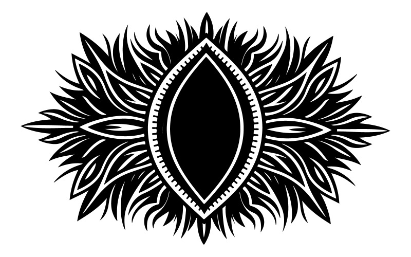 Tatouage de Black Look Evil Eye Tatouage monochrome isolé sur blanc. Illustration vectorielle