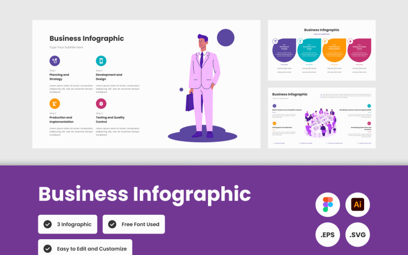 Transforme seus dados de negócios em recursos visuais atraentes com o Business Infographic Template V1