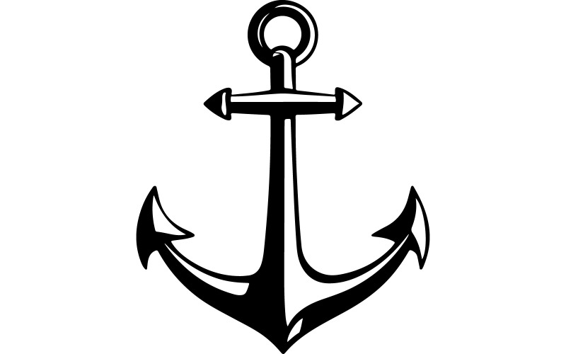 Adobe Illustrator 风格的优雅锚的船链矢量插图
