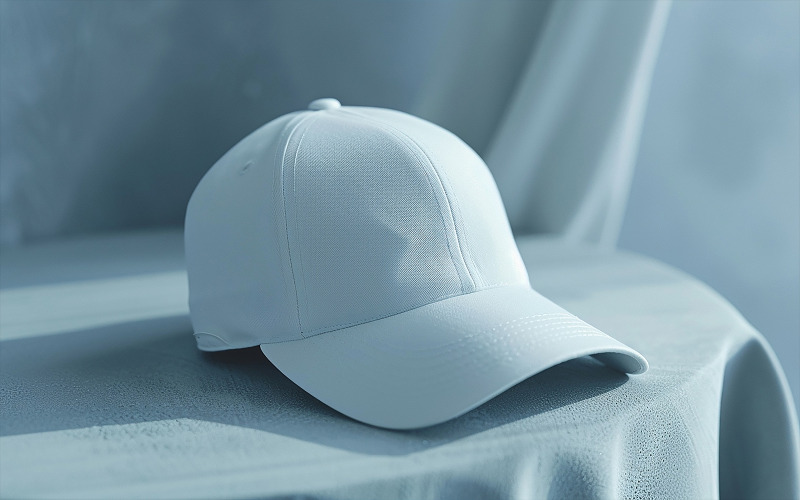 Weiße Kappe auf dem Tisch_leere Kappe auf dem Tisch_leere Kappe Modelldesign