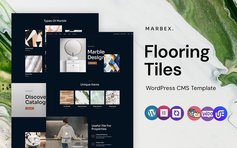 Marbex - Motyw WordPress Elementor dotyczący płytek podłogowych