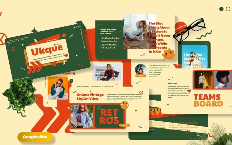 Ukque - modelo de Googleslide de marca vintage