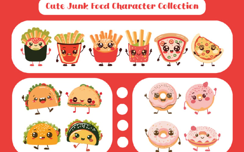 Aranyos Junk Food Charcter Collection