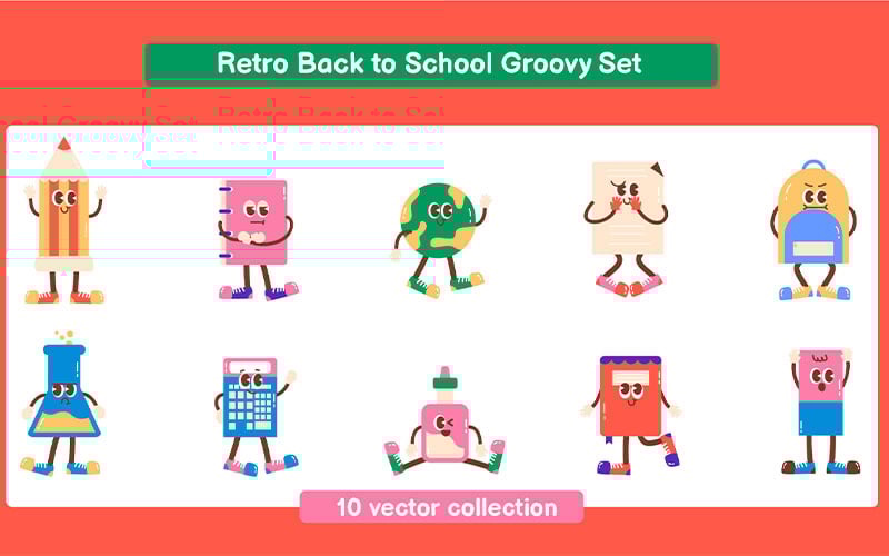 Conjunto retrô de volta às aulas