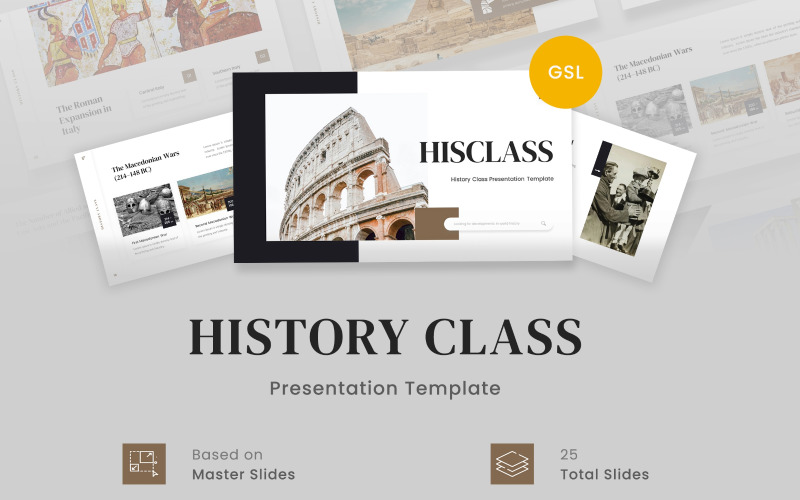 Hisclass - Modèle de diapositives Google pour le cours d'histoire