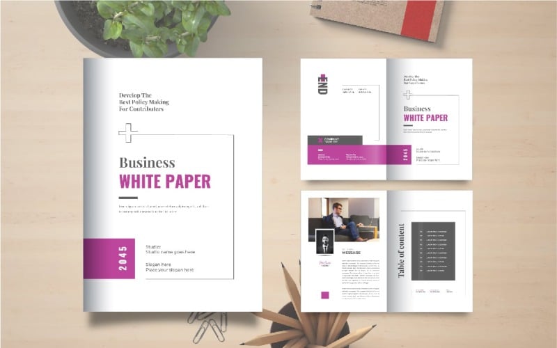 Libro bianco aziendale o modello di brochure aziendale