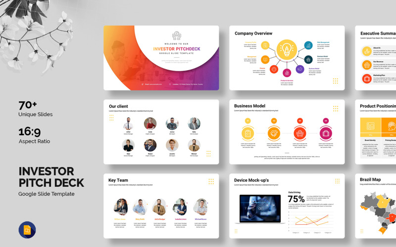 Pitch Deck für Investoren in Google Slides