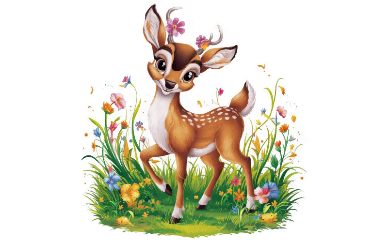 Baby hjort siluett konst illustration