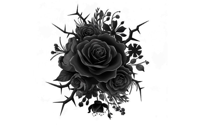 Flowres 艺术剪影插画矢量绘制