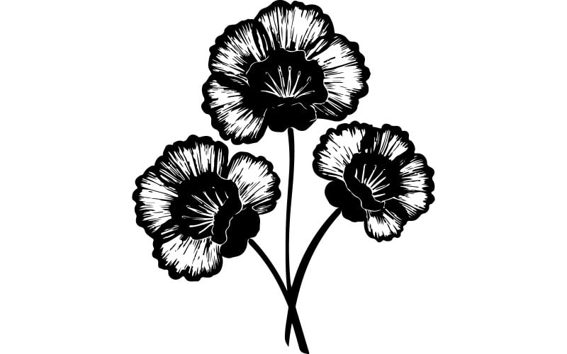 Ilustración de silueta de arte de flores