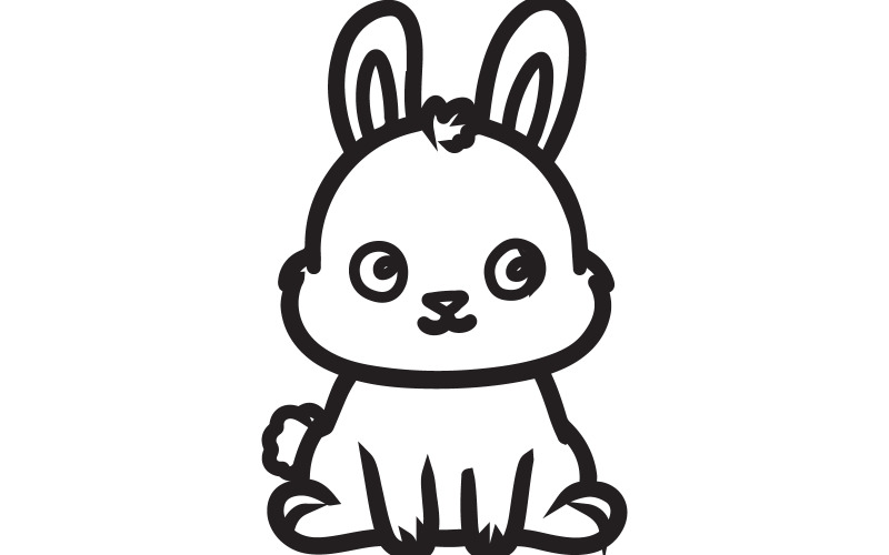 Una ilustración simplista pero adorable de un conejito.