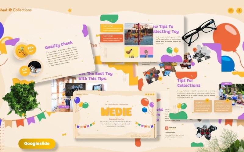 Wedie - Modelo de Googleslide de brinquedos