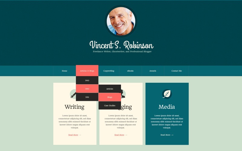 Cyan Personal Page Drupal Vorlage