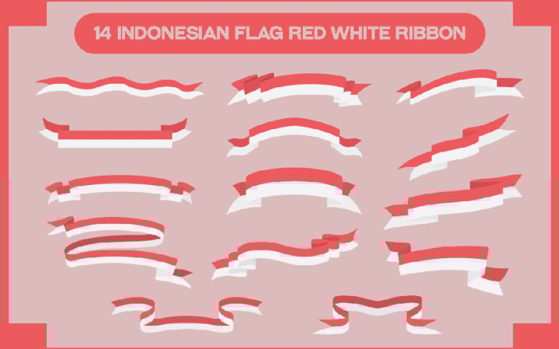 14 Indonesiska flaggan Röd Vit Band