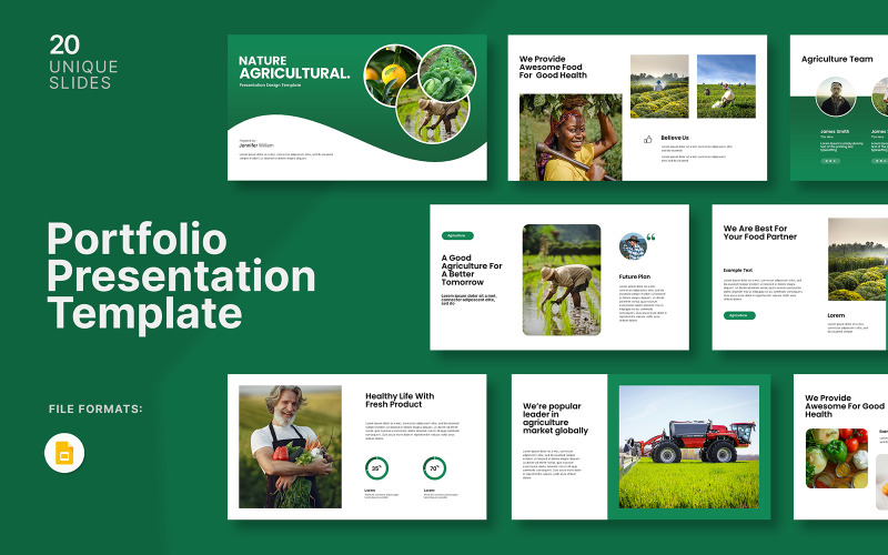 Modello di presentazione di diapositive Google agricole