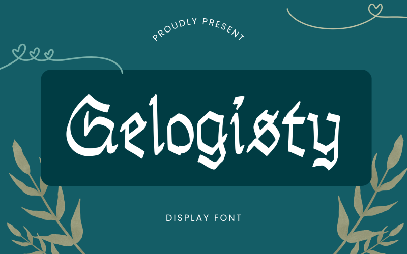 Gelogisty - Unikt displayteckensnitt