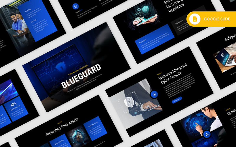 Blueguard - Google-diasjabloon voor cyberbeveiliging