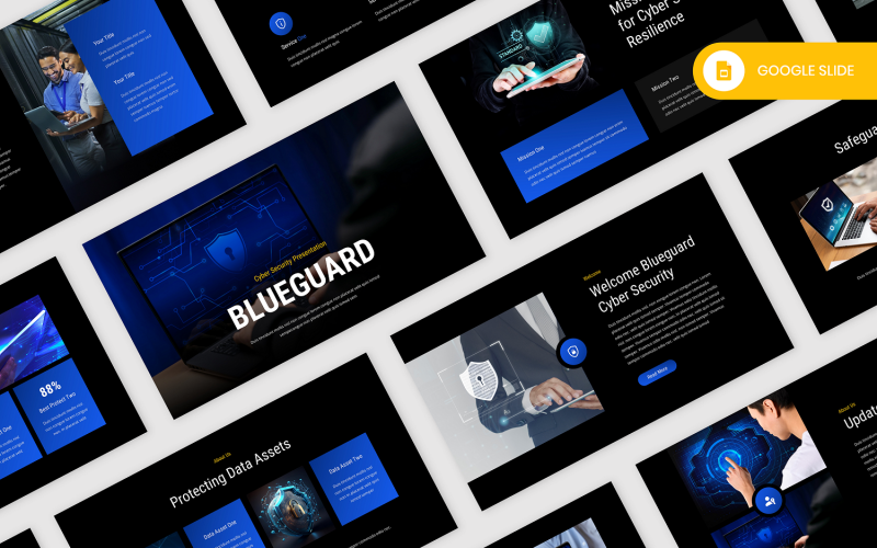 Blueguard - Modèle de diapositive Google sur la cybersécurité