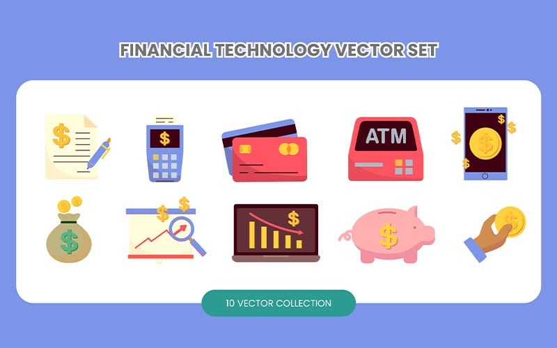 Colección de conjuntos de vectores de tecnología financiera