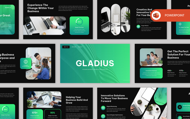 Gladius - 现代商业 PowerPoint 模板