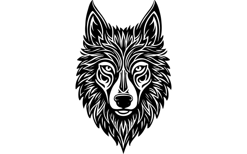 Ilustración de arte vectorial de silueta de cara de León