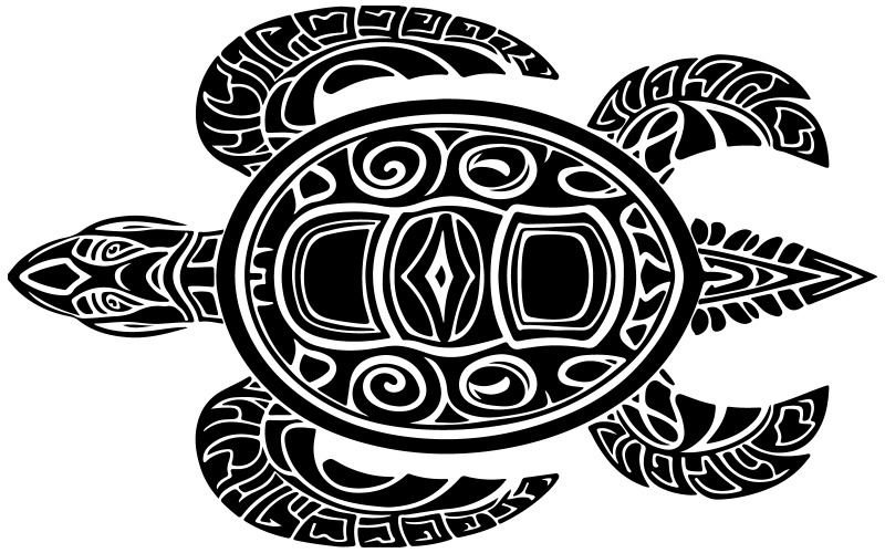 rodzimy-totem-żółw-plemienny-etniczny-rysunek-zwierząt