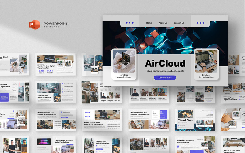 Aircloud - Modello PowerPoint per il cloud computing
