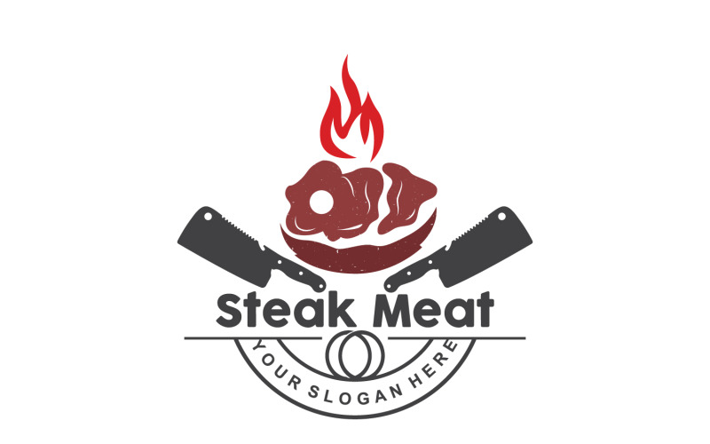 création de logo de viande fraîche de barbecue V9