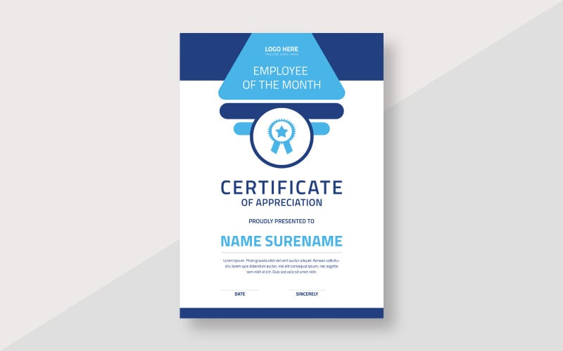 Elegant award certificaat sjabloonontwerp