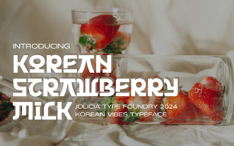 Koreaanse Aardbeienmelk | Lettertype in Koreaanse stijl