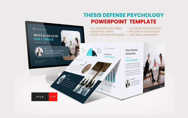 Шаблон PowerPoint для захисту дипломної роботи з психології