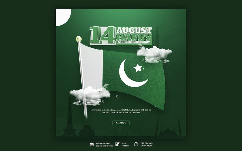Social-Media-Beitrag zum Unabhängigkeitstag in Pakistan