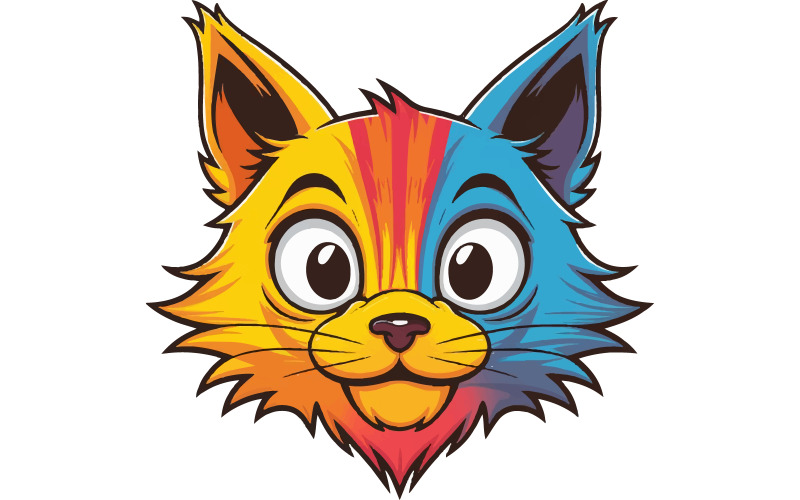Uma ilustração vetorial vibrante e atraente de um gato de desenho animado