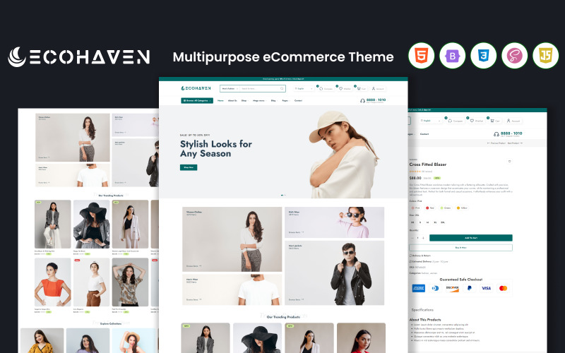 Ecohaven - Multifunctionele e-commerce HTML-sjabloon