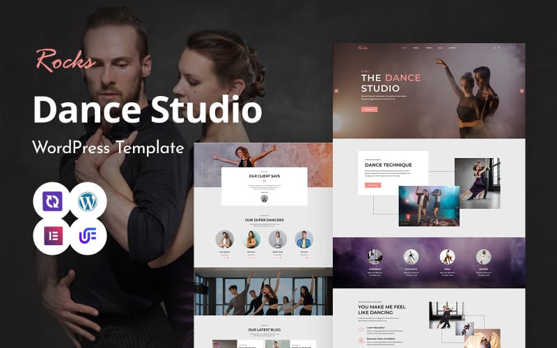 Roksdance - Dansakademi och dansstudio WordPress Elementor-tema