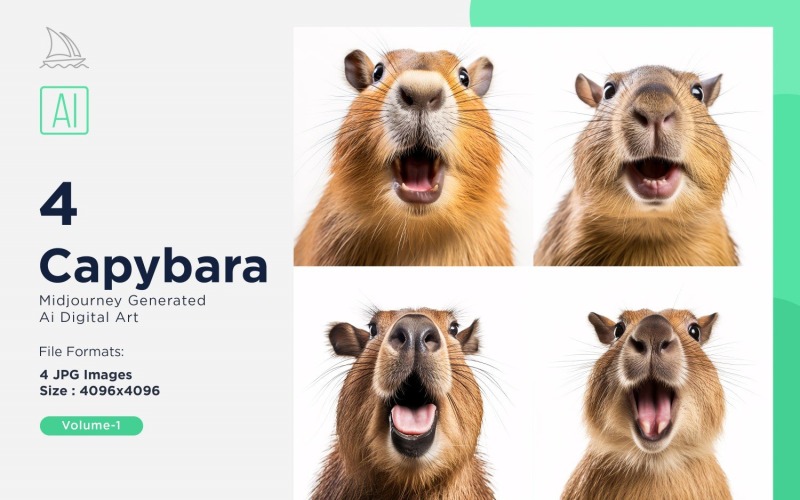 Capybara, lustiger Tierkopf, der auf weißem Hintergrund guckt