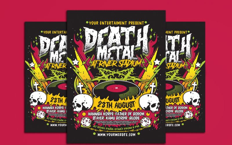 Dépliant d'affiche de musique Death Metal