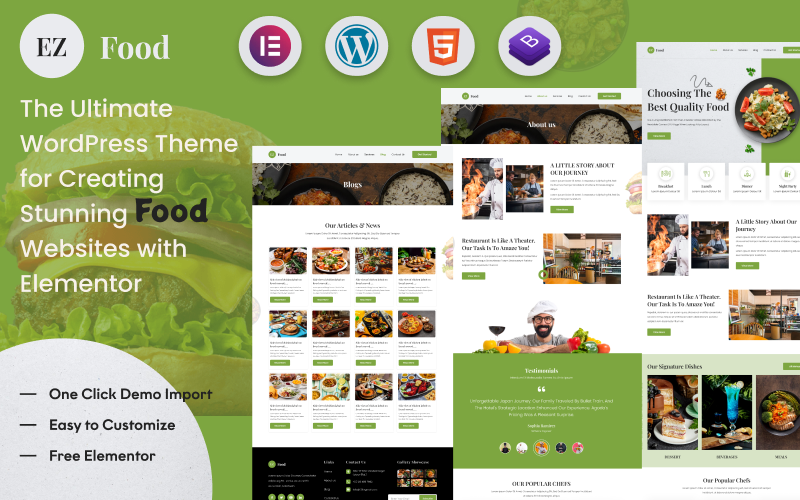 EZ Food Restaurant : Thème WordPress pour restaurant ultime