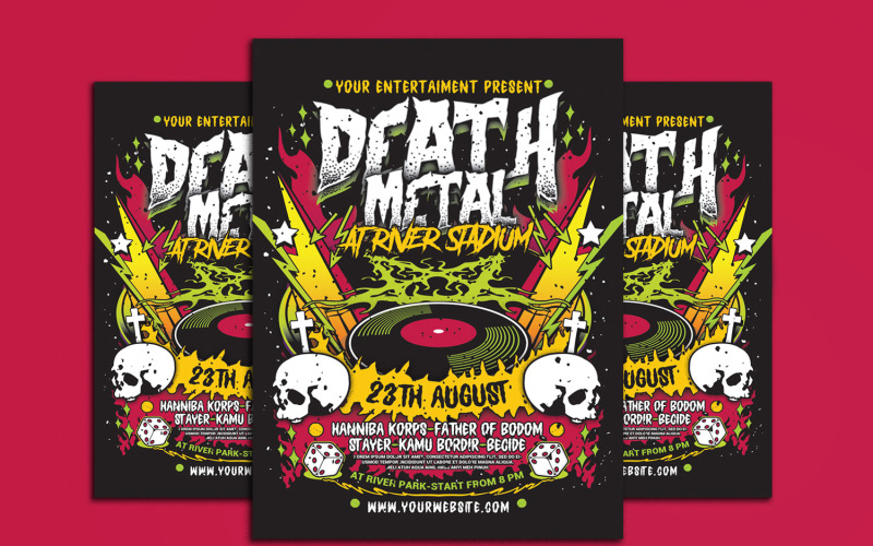 Folleto del cartel de música Death Metal