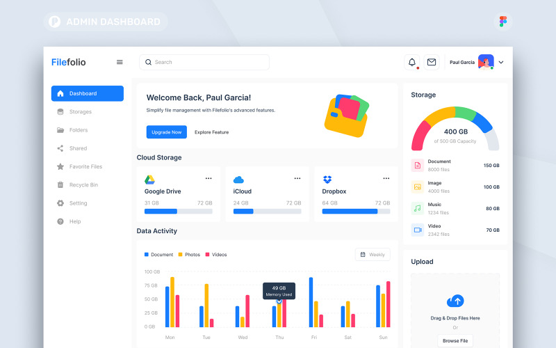 Filefolio – Dateimanager-Administrator-Dashboard