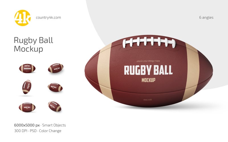 Rugby Ball Mockup PSD Templates #433144 - TemplateMonster