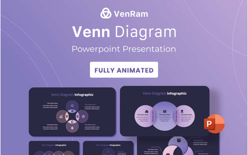VenRam-Venn diagram PowerPoint šablona