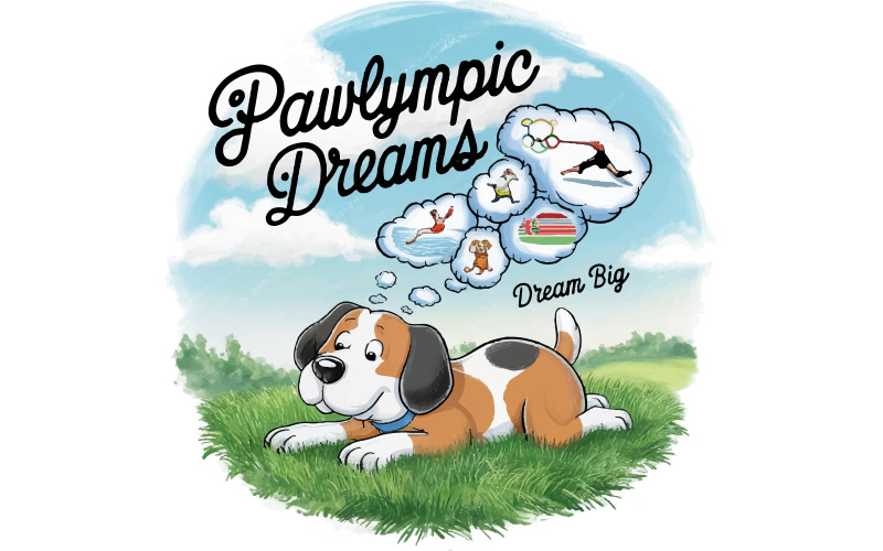 Иллюстрация силуэта собаки и неба