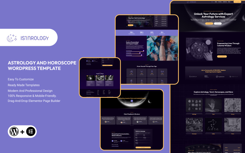 Istarology - Kit de modelo de elemento de astrologia e horóscopo esotérico