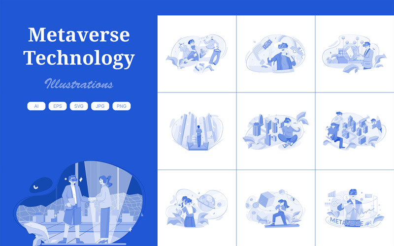 M490_ Metaverse technologie illustratiepakket 1