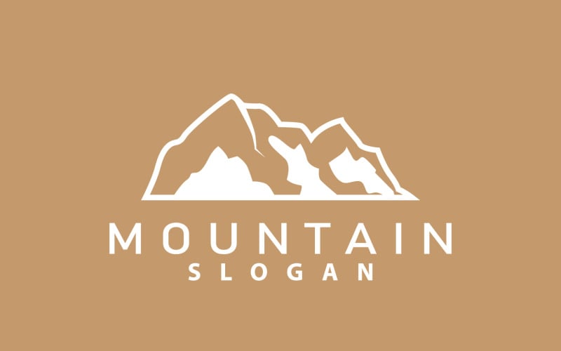 Plantilla de diseño minimalista del logotipo de paisaje de naturaleza de montañaV3