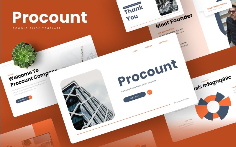 Procount – Företagsprofil Google Slides Mall